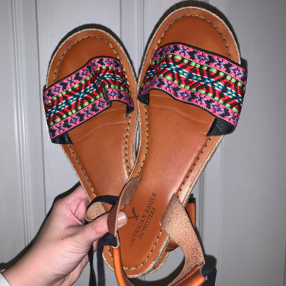 American eagle tie gladiator sandals